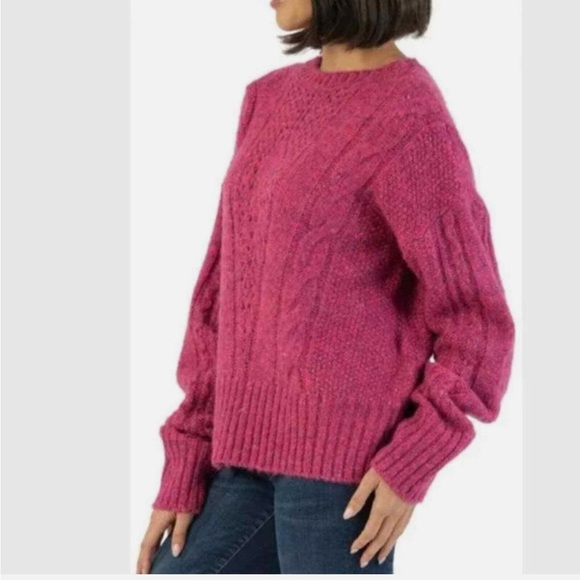 Kut From The Kloth Woman’s Medium Magenta Claudette Crewneck Sweater - Picture 7 of 7